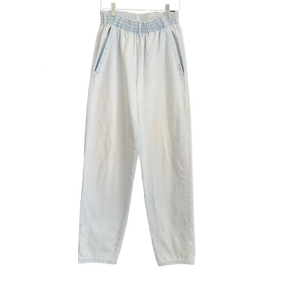 Vintage 80s Denim Republic Pull On Light Wash Denim Pants 8 Made in the USA - Picture 1 of 9